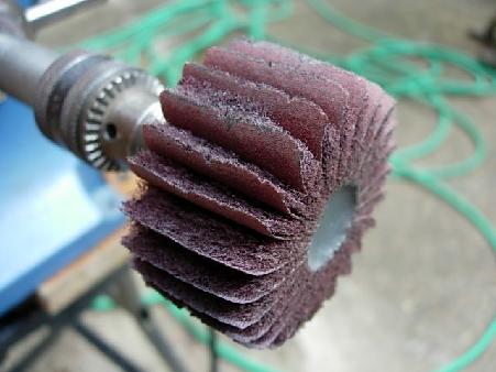 Mild abrasive flap-wheel used in first stage finishing